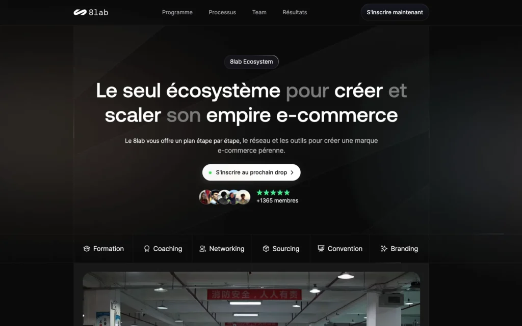 Image du site internet du 8 lab